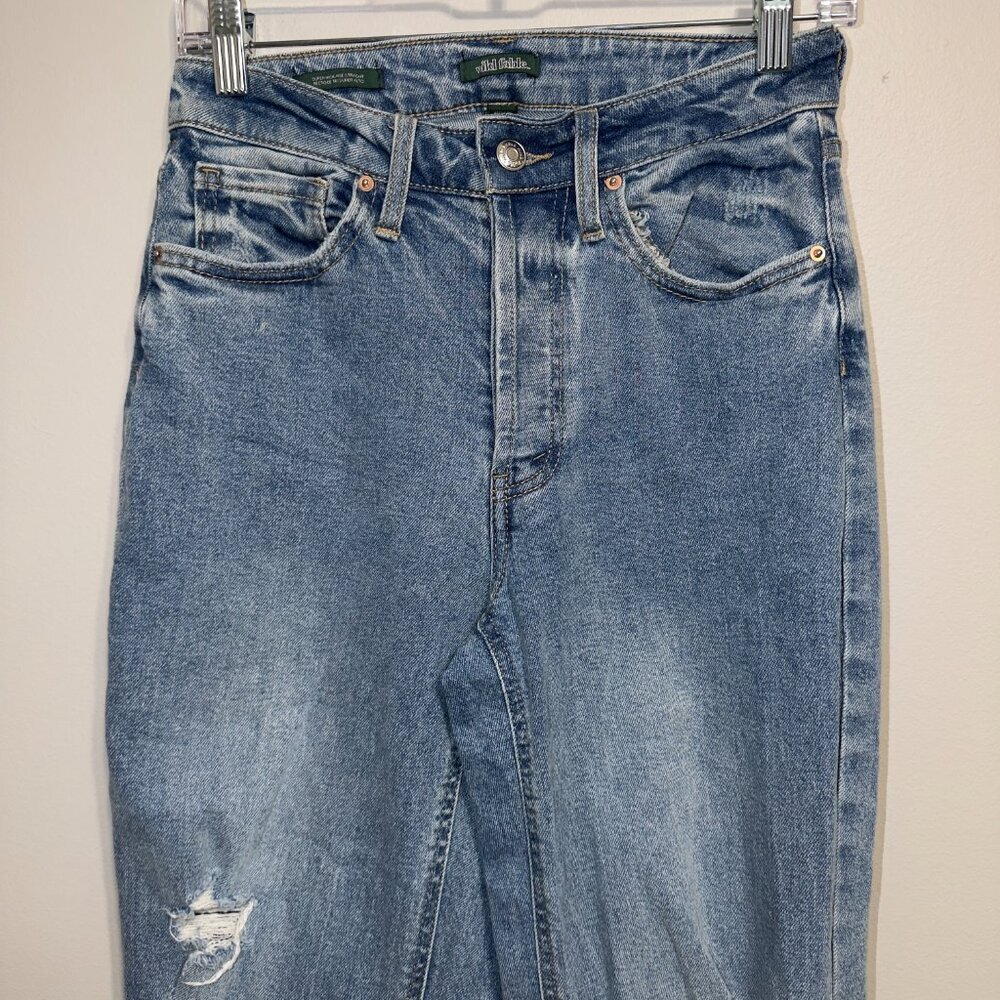 Wild Fable Super High Rise Straight Leg Distressed Jeans Size 2 Trendy Denim - Picture 3 of 7